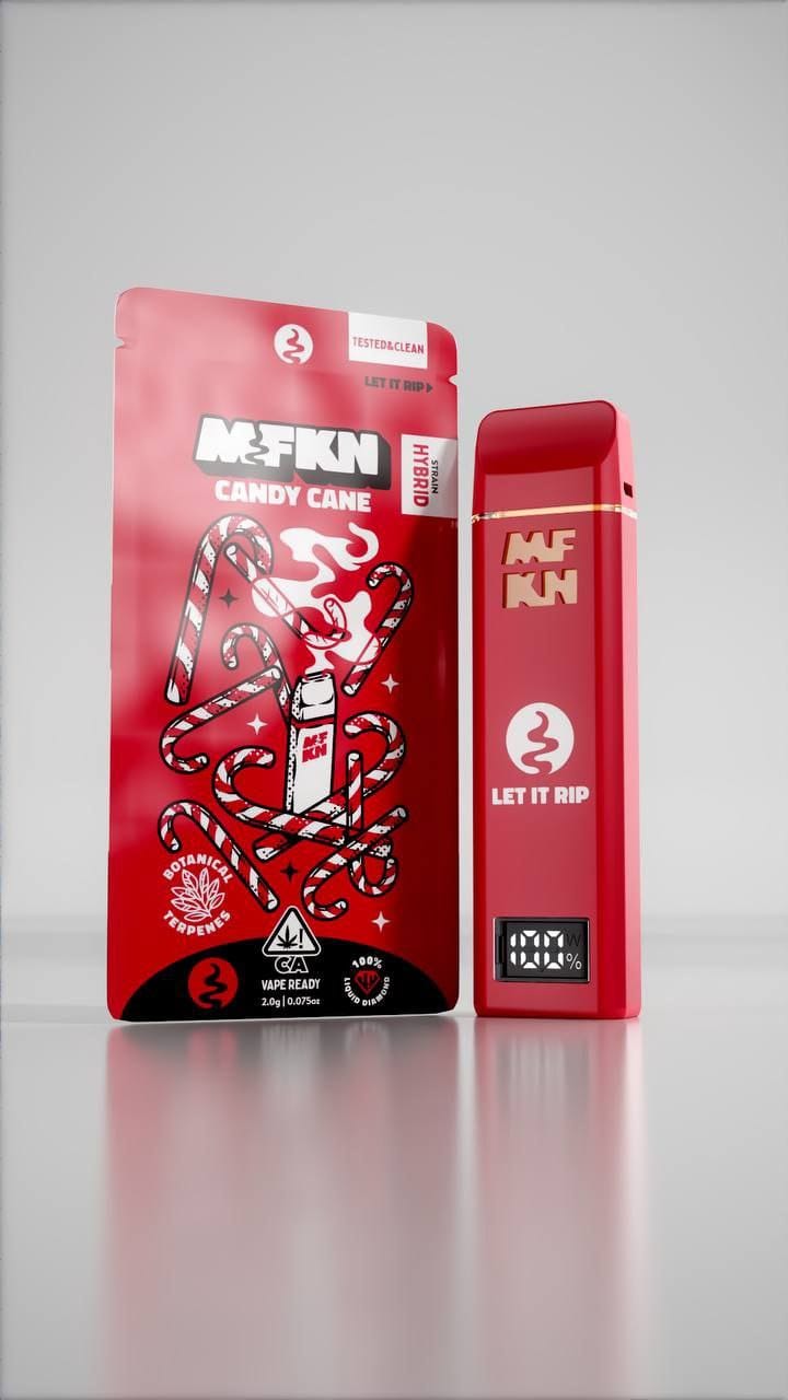 MFKN Disposable 2G CANDY CANE premium disposable vape featuring sweet candy-inspired flavor with sleek portable design