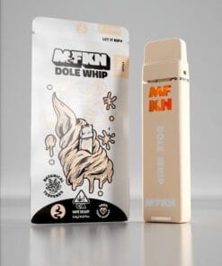 MFKN Disposable 2G Dole Whip vape with tropical creamy dessert-inspired flavor, compact design, and premium disposable build