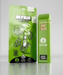 MFKN Disposable 2G Lime Pop vape featuring bold citrus lime flavor, smooth performance, and compact premium disposable design