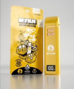 MFKN Disposable 2G Sour Heads vape featuring extreme sour candy flavor, smooth performance, and compact premium disposable design