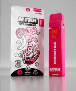 MFKN Disposable 2G Strawnana vape featuring creamy banana and sweet strawberry flavor, smooth performance, and compact premium disposable design