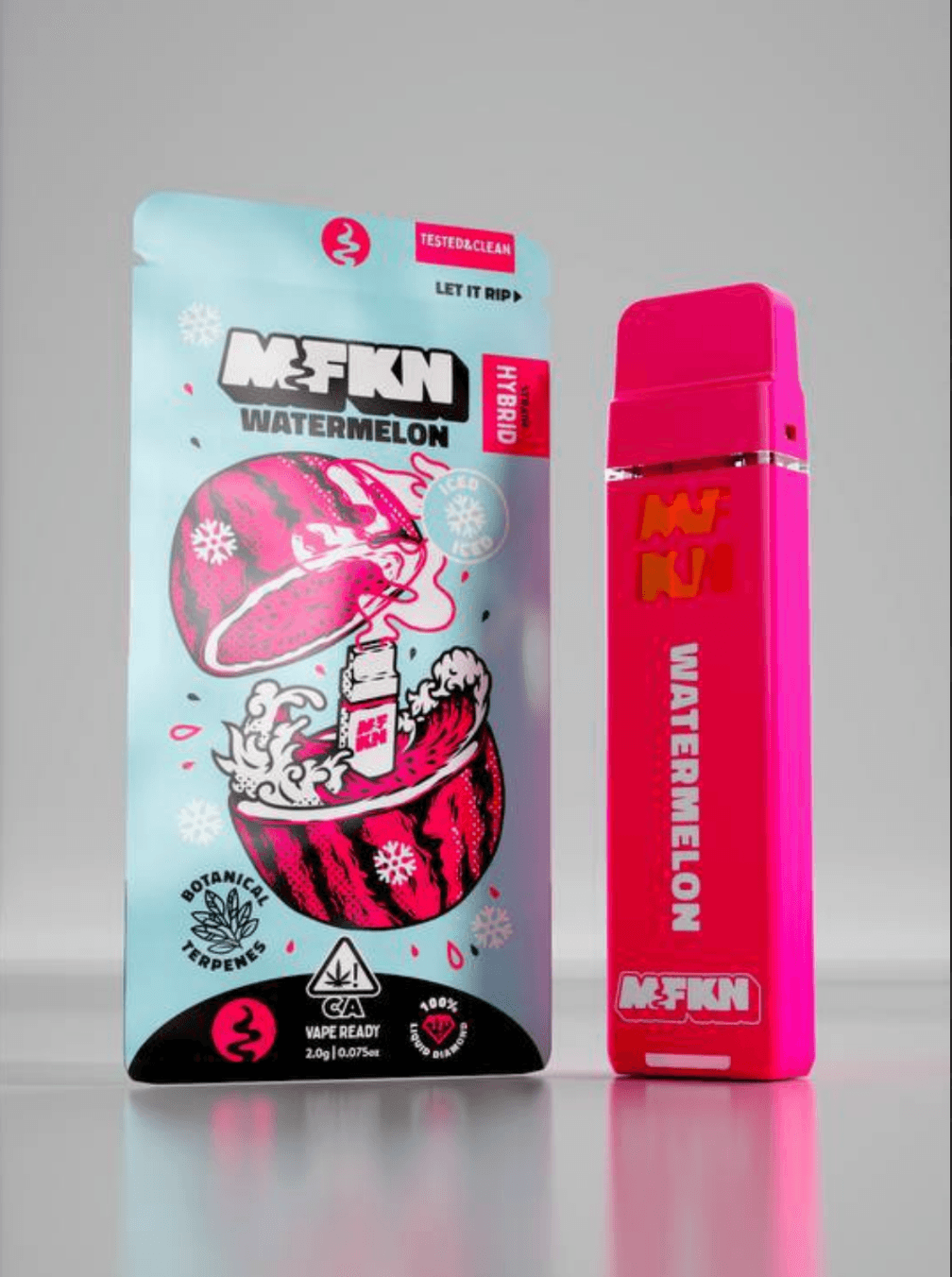 MFKN Disposable 2G Watermelon vape featuring juicy sweet watermelon flavor, smooth performance, and compact premium disposable design